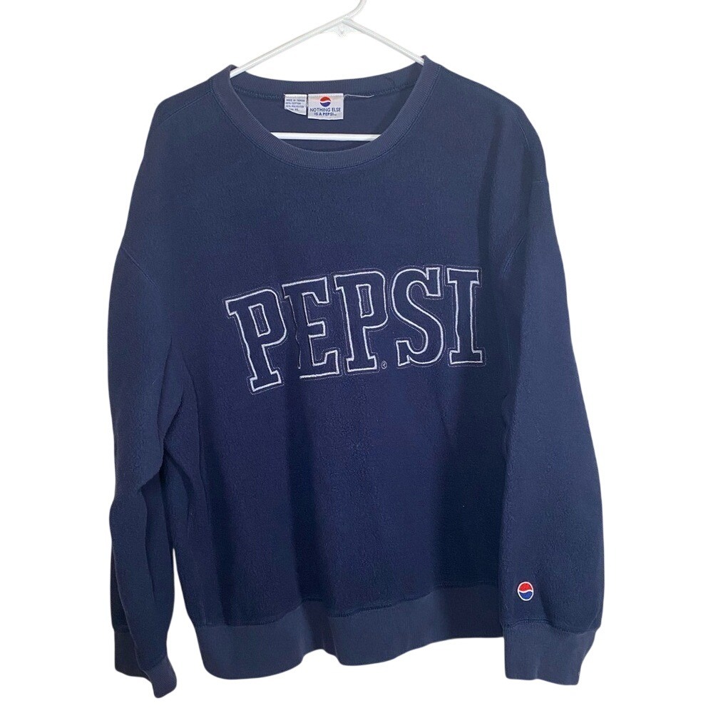 Vintage 90s Y2K Pepsi Classic Blue Crewneck Sweatshirt size XL unisex